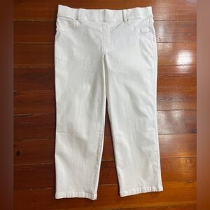 SPANX Smoothing Shaping Denim Straight Leg Pull On White Jeans Sz 3XL 🧡🎀